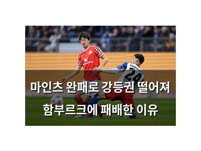 마인츠 완패로 강등권 떨어져 함부르크에 패배한 이유