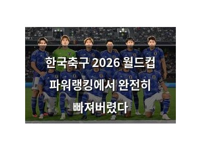 한국축구 2026 월드컵 파워랭킹에서 완전히 빠져버렸다