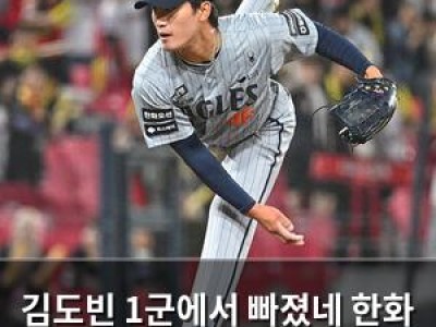 김도빈 1군에서 빠졌네 한화 팬들 반응이 어때