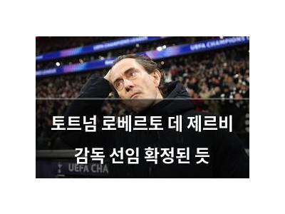 토트넘 로베르토 데 제르비 감독 선임 확정된 듯