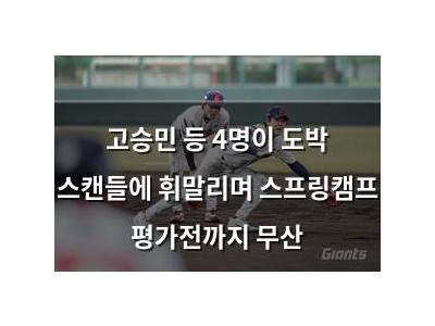 고승민 등 4명이 도박 스캔들에 휘말리며 스프링캠프 평가전까지 무산