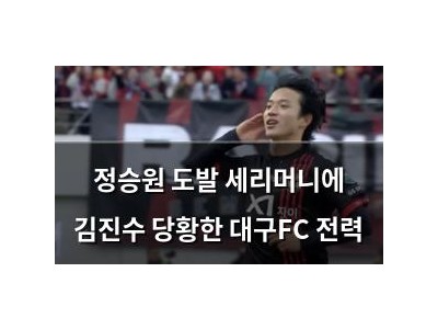 정승원 도발 세리머니에 김진수 당황한 대구FC 전력