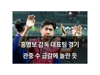 홍명보 감독 대표팀 경기 관중 수 급감에 놀란 듯