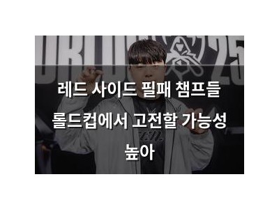 레드 사이드 필패 챔프들 롤드컵에서 고전할 가능성 높아