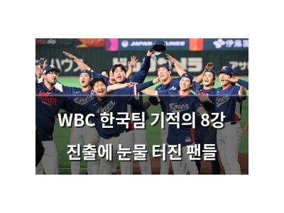 WBC 한국팀 기적의 8강 진출에 눈물 터진 팬들