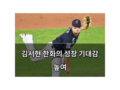 김서현 한화의 성장 기대감 높여